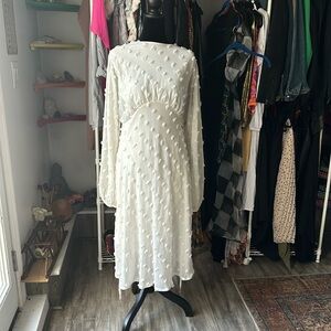 Chic wish white polka dot dress medium